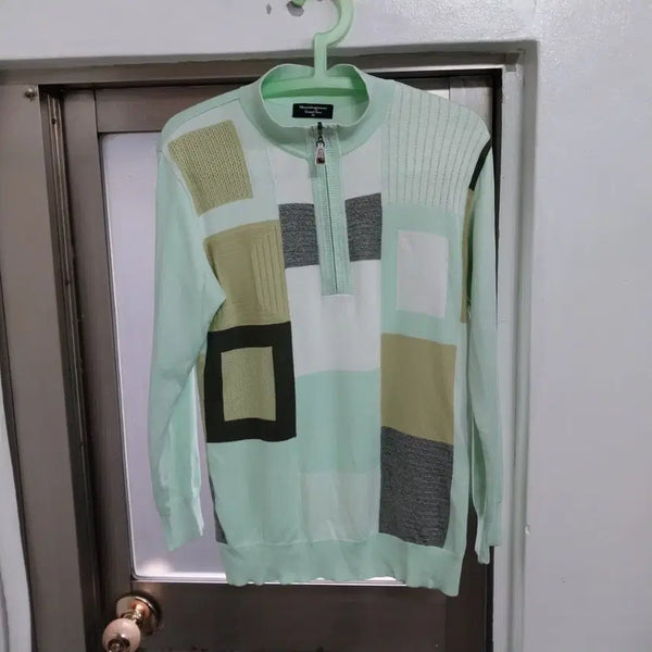 [BUNJANG] Munsingwear Men's Knit Patchwork Casual Sweater / 먼싱웨어 남성95 니트소재
