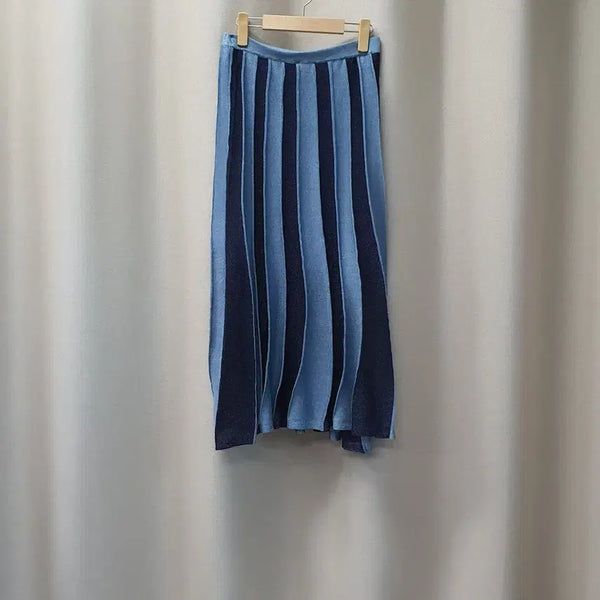 [BUNJANG] Sandro Striped Knit Long Skirt / 산드로 줄문늬 니트 롱 스커트