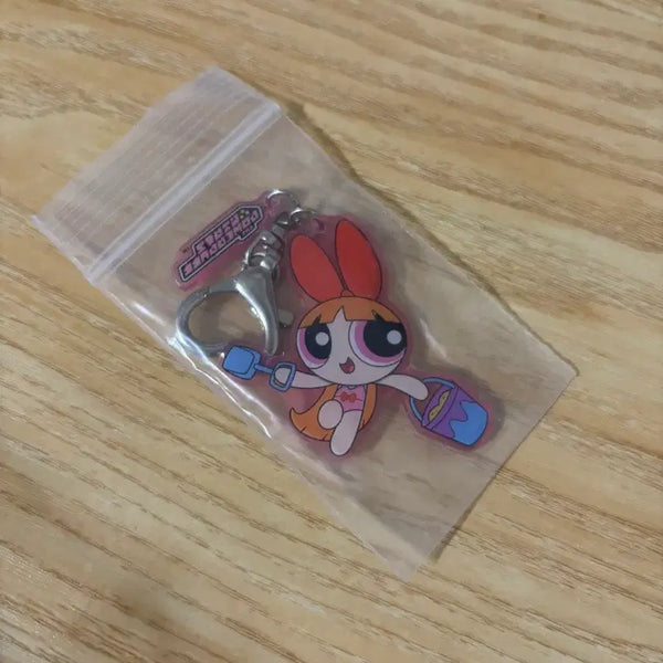 [BUNJANG] The Powerpuff Girls Blossom Beach Keychain / 파워퍼프걸 블로섬 비치 키링