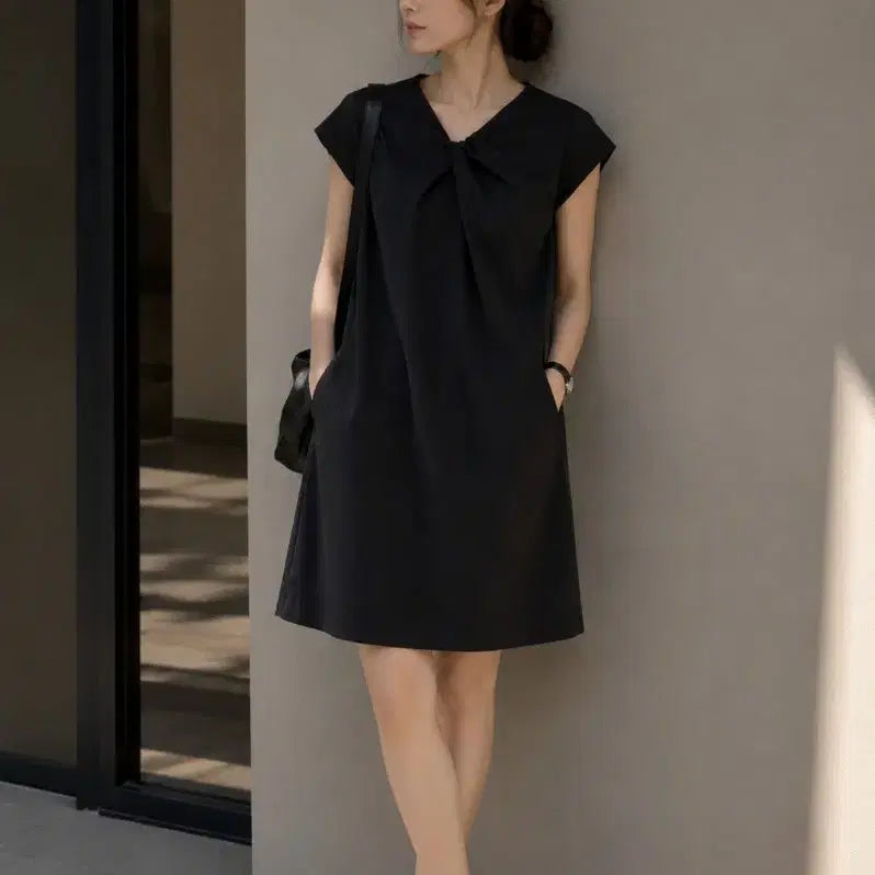 [BUNJANG] COS Black Pintuck Short Sleeve Dress / 코스 COS 블랙 핀턱 원피스 55 여자 반팔 원피스 55
