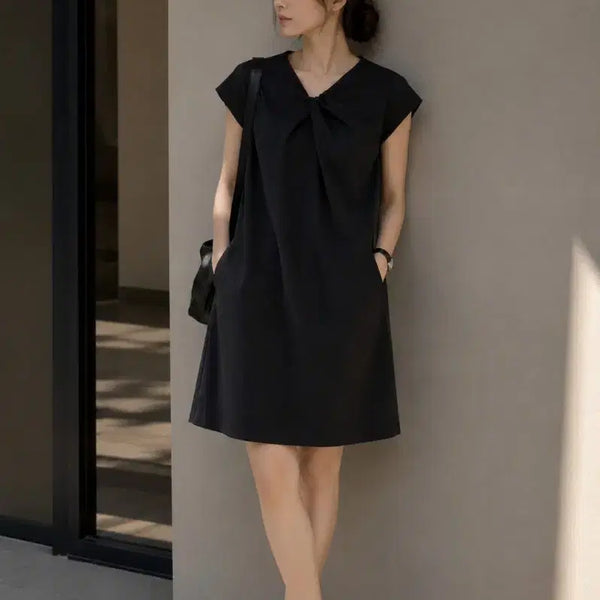 [BUNJANG] COS Black Pintuck Short Sleeve Dress / 코스 COS 블랙 핀턱 원피스 55 여자 반팔 원피스 55