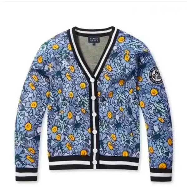 [BUNJANG] Pearly Gates 19'SS Color Floral Pattern Knit Cardigan Size 1 (95) / 파리게이츠 19'SS  컬러 플로럴 패턴 니트 가디건 1(95)사이즈