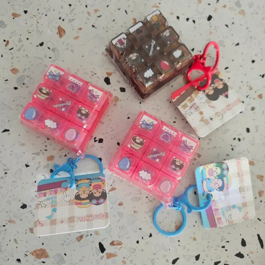 [BUNJANG] Monchhichi 9-Keycap Keyring / 몬치치 9구 키캡 키링 (새상품)