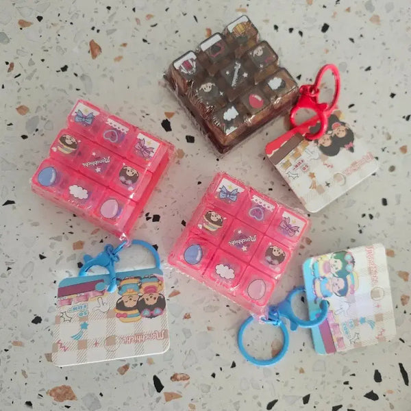[BUNJANG] Monchhichi 9-Keycap Keyring / 몬치치 9구 키캡 키링 (새상품)