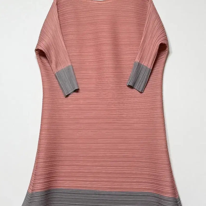[BUNJANG] Pleated Color-Block Dress / 플리츠 배색 원피스