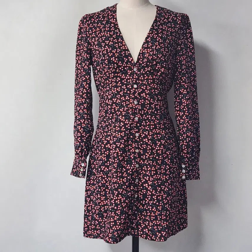 [BUNJANG] Lulu & Rose Floral Long Sleeve Mini Dress Size S / 루루앤로즈 플라워 긴팔 미니 원피스 S