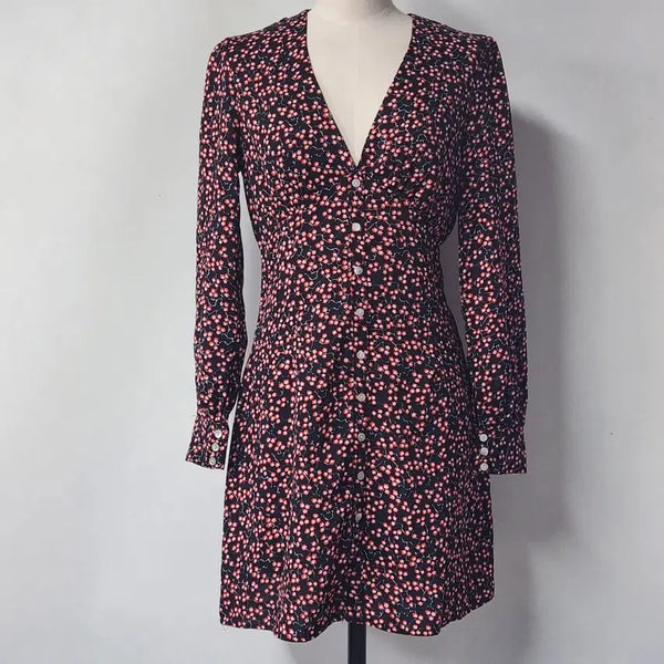 [BUNJANG] Lulu & Rose Floral Long Sleeve Mini Dress Size S / 루루앤로즈 플라워 긴팔 미니 원피스 S
