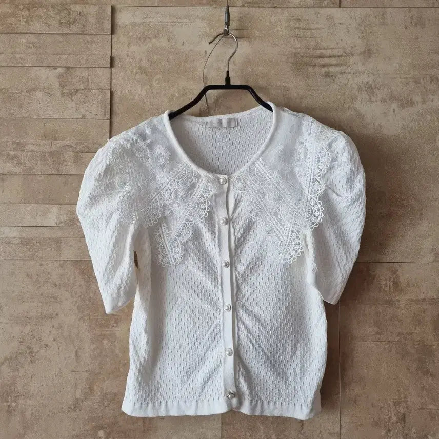 [BUNJANG] Puff Sleeve Lace Knit Top / 남편도 반한~퍼프  니트
