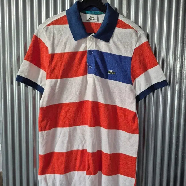 [BUNJANG] Lacoste Striped Short-Sleeve Polo Shirt / 3 라코스테 단가라 반팔 카라티