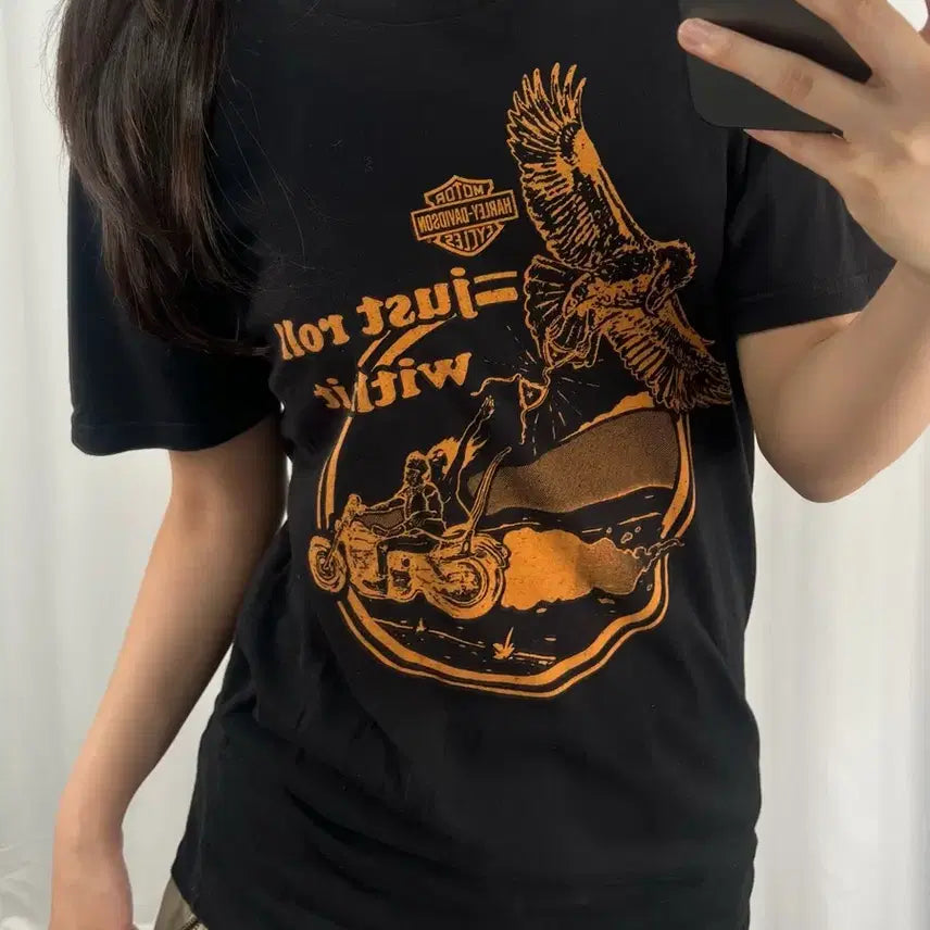 [BUNJANG] Harley-Davidson Black T-Shirt / 할리데이비슨 블랙 반팔