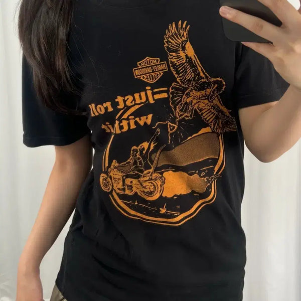 [BUNJANG] Harley-Davidson Black T-Shirt / 할리데이비슨 블랙 반팔