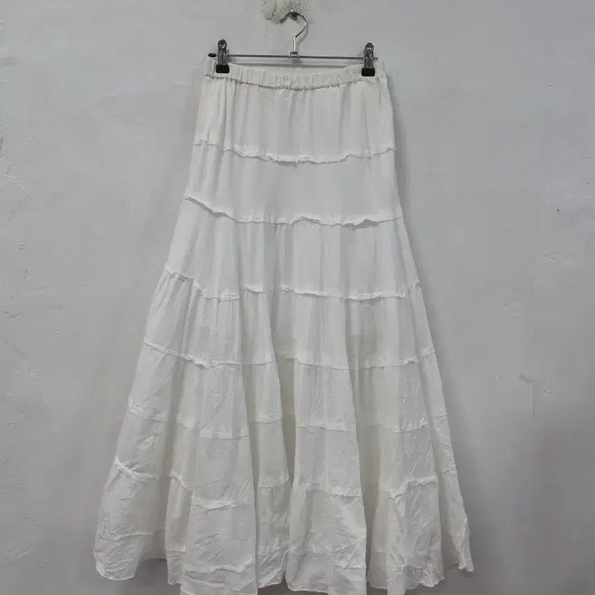 [BUNJANG] White Long Skirt / 화이트 롱 스커트