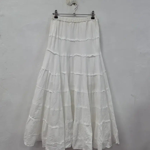 [BUNJANG] White Long Skirt / 화이트 롱 스커트