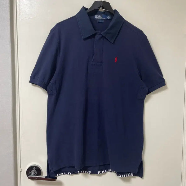 [BUNJANG] Polo Ralph Lauren Custom Fit Navy Polo Shirt L / 폴로 랄프로렌 네이비 카라티 커스텀핏 L