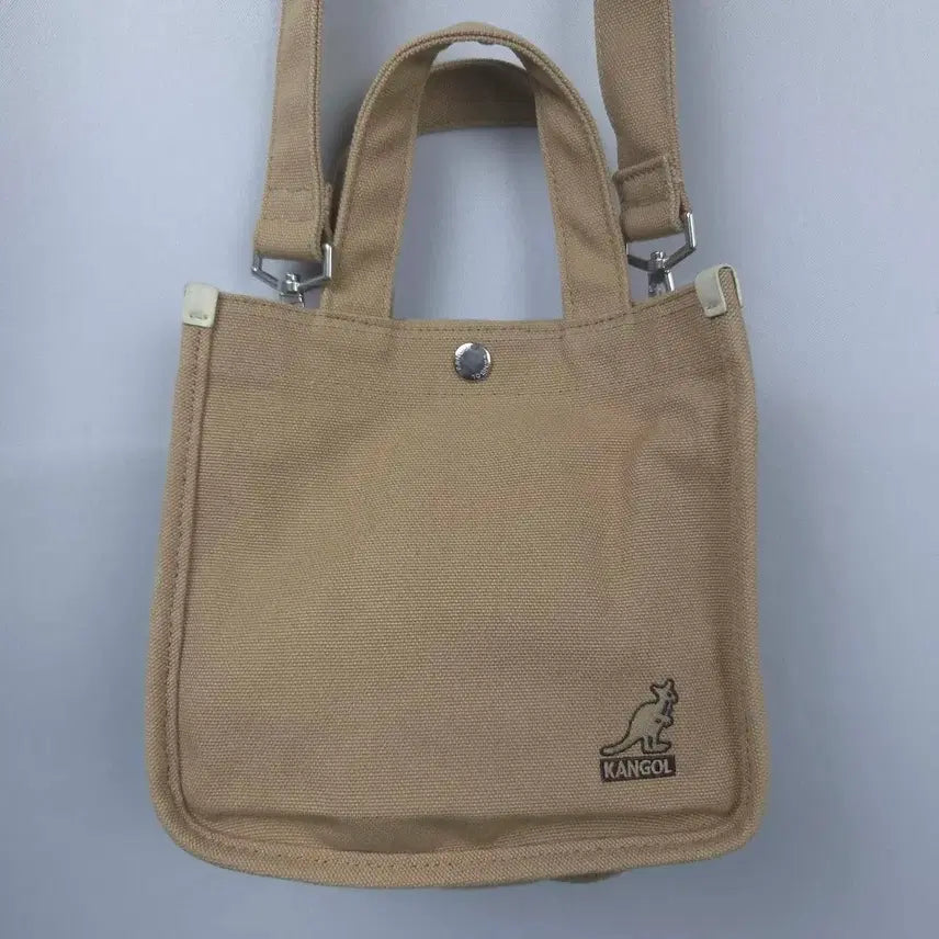 [BUNJANG] Kangol Brown Canvas Tote Bag Crossbody Bag / 캉골 브라운 캔버스 백 토트백 크로스백 가방
