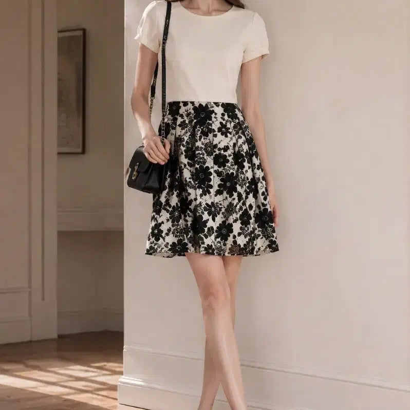 [BUNJANG] Maje Flower Pattern Puff Sleeve Dress XS / 마주 원피스 여자 44 사이즈 마쥬 원피스 xs