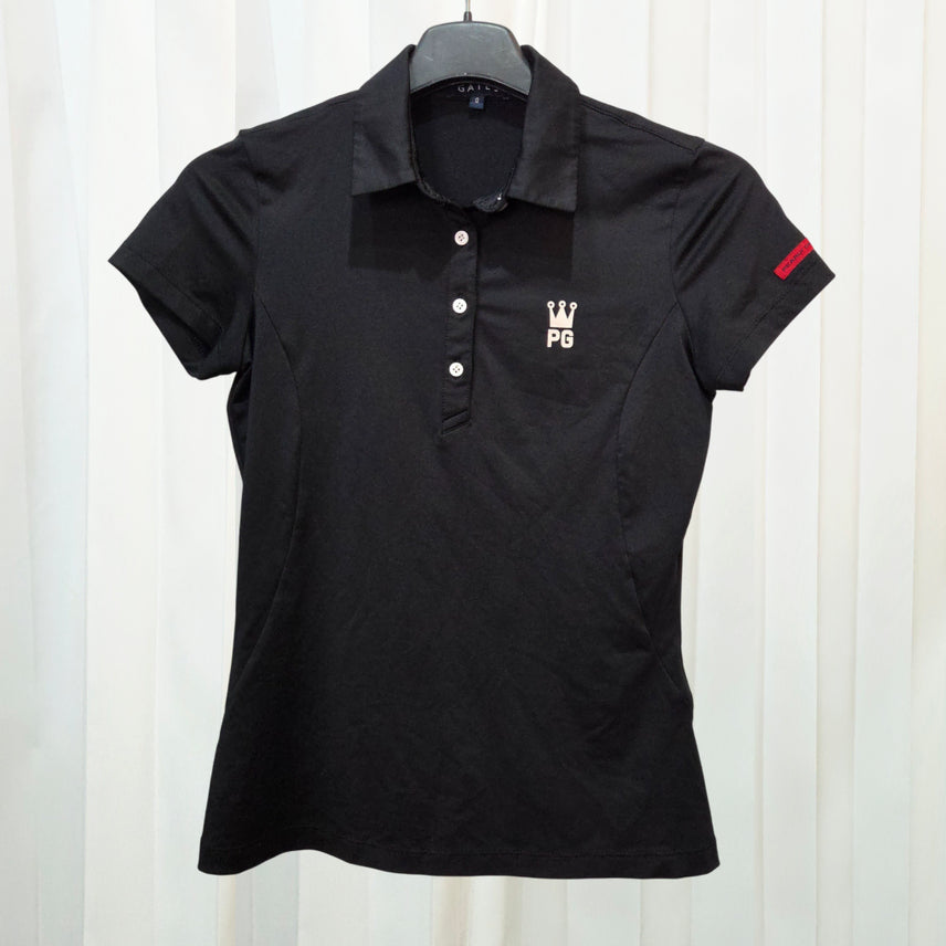 [BUNJANG] Paris Gants Black Polyester Blend Pique Short Sleeve T-Shirt / 19s s 파리게이츠 블랙 폴리에스터 혼방 피케 반팔 티셔츠 C682