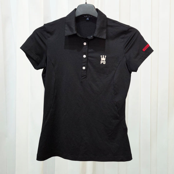 [BUNJANG] Paris Gants Black Polyester Blend Pique Short Sleeve T-Shirt / 19s s 파리게이츠 블랙 폴리에스터 혼방 피케 반팔 티셔츠 C682