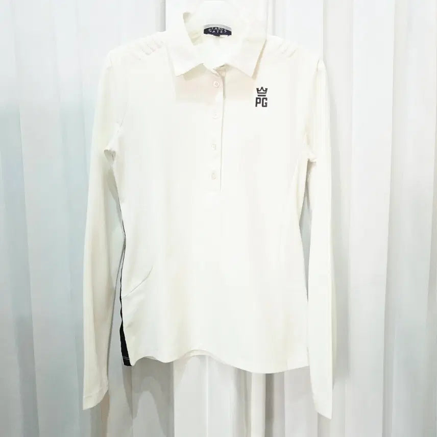 [BUNJANG] PARIGATES Polyester Collar Long Sleeve T-Shirt / s 파리게이츠 긴소매 폴리에스터 카라 티셔츠 C683