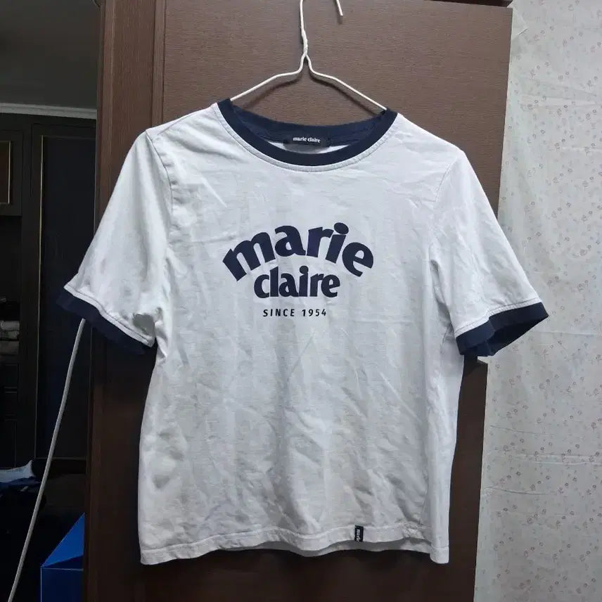 [BUNJANG] Marie Claire White Short Sleeve T-Shirt (Size S) / 마리끌레르 흰색 반팔 티셔츠(S)