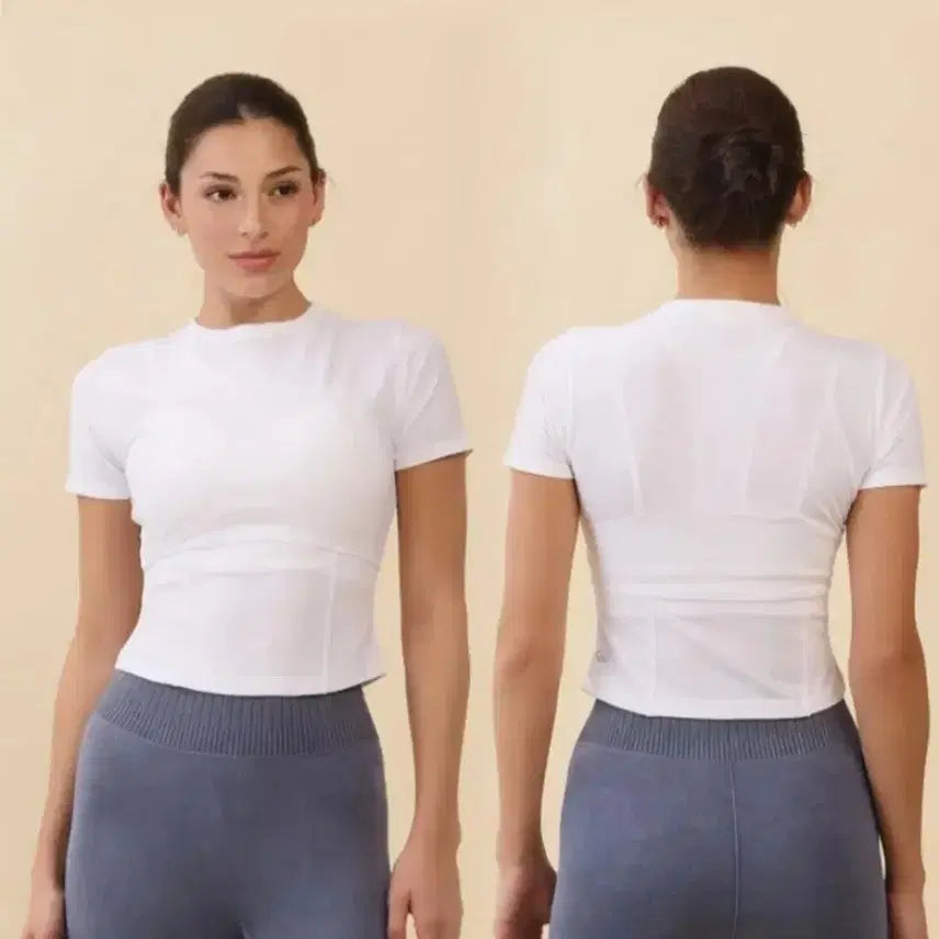 [BUNJANG] It's John TS121 Essential Slim Crop T-Shirt 4-Color Multi-Pack / 잇죤 반팔 크롭티 4칼라  멀티팩 (새상품)