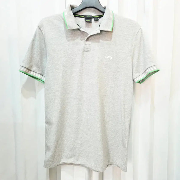 [BUNJANG] Hugo Boss Slim Fit Striped Short Sleeve Polo Shirt / 95 휴고보스 슬림핏 스트라이프 배색 디테일 반팔 폴로 셔츠 C685