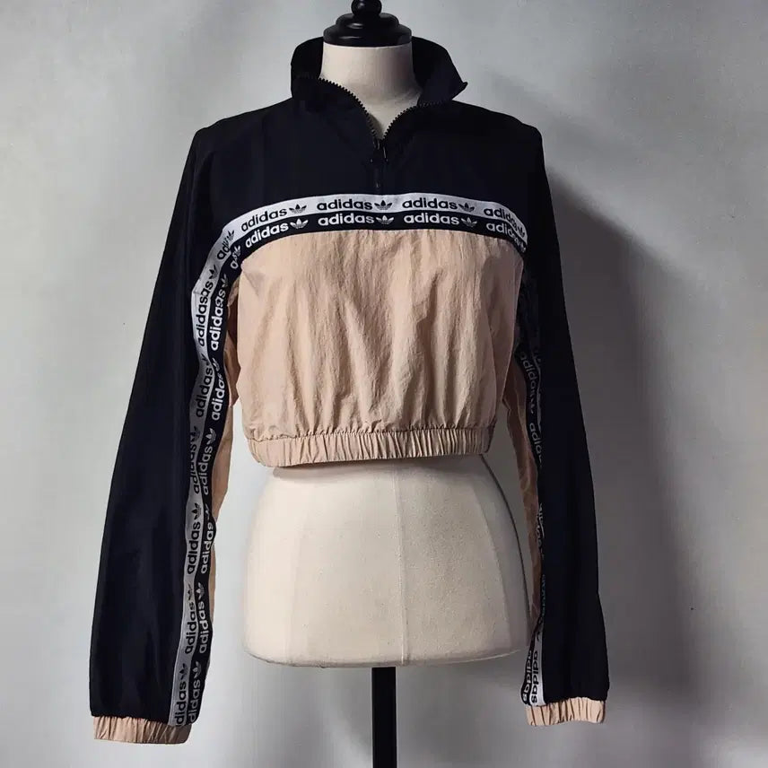 [BUNJANG] Adidas Originals Crop Half-Zip Windbreaker Size S / 아디다스 오리지널스 크롭 하프집업 바람막이 S