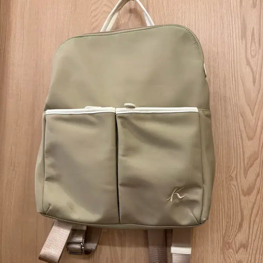 [BUNJANG] Kitamura Beige Nylon Backpack / 키타무라베이지백팩