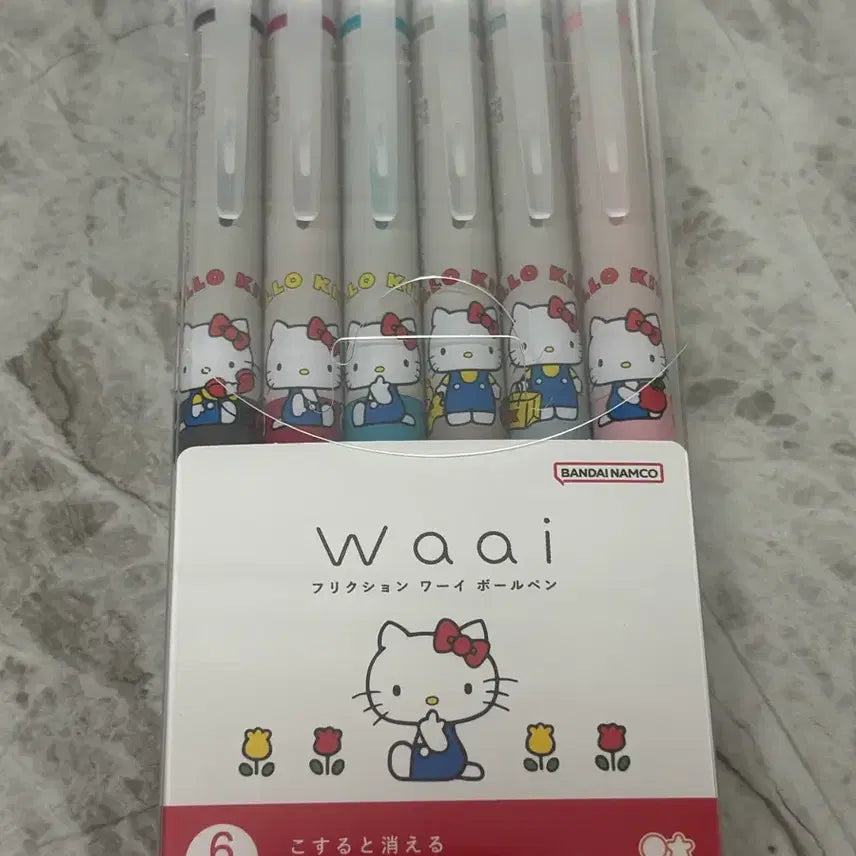 [BUNJANG] Sanrio Hello Kitty Friction Ballpoint Pen Set / 산리오 헬로키티 프릭션볼펜 세트 지워지는 볼펜 6개 세트