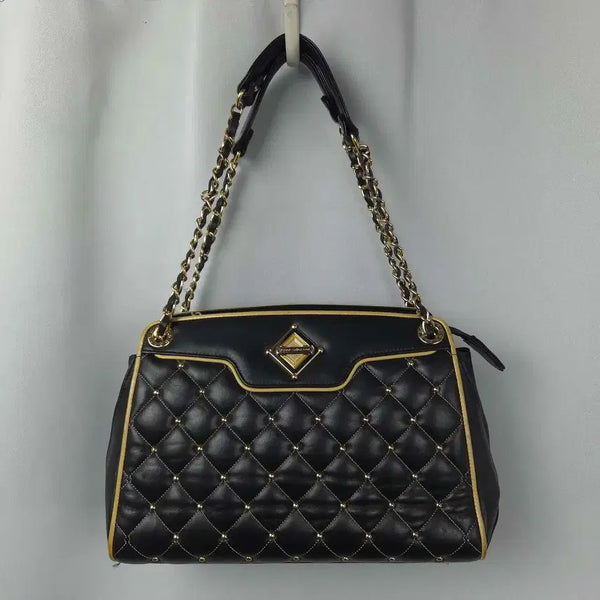 [BUNJANG] Black Chain Shoulder Bag with Gold Hardware / 금장 체인 숄더백 블랙 가방