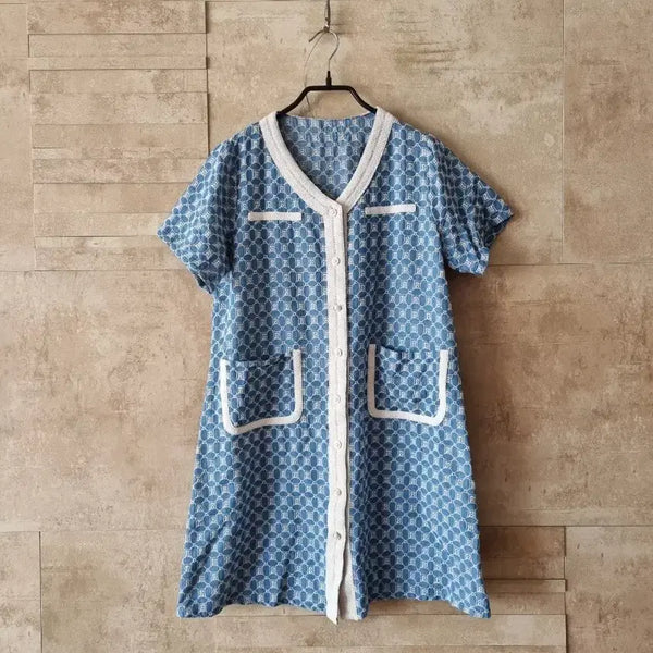 [BUNJANG] Blue Pattern Dress / 블루 패턴 원피스