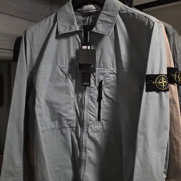 [BUNJANG] Stone Island Overshirt Light Grey XL Domestic Edition New / 스톤아일랜드 오버셔츠 라이트그레이 XL 국내판 새상품