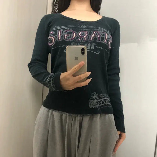 [BUNJANG] Vintage Y2K Punk Long Sleeve Top / 빈티지 y2k 펑크 긴팔 탑