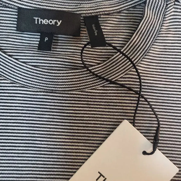 [BUNJANG] Theory Striped T-Shirt (Charcoal Multi) / 띠어리 스트라이프 티셔츠(새상품)