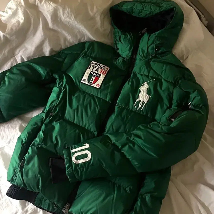 [BUNJANG] Polo Ralph Lauren Big Pony Italy Green Puffer Jacket Size S / (교신,판매)상태 최상 폴로 빅포니 이탈리아 그린 패딩 s