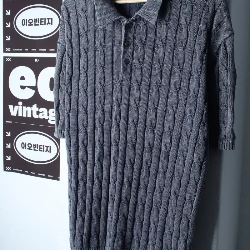 [BUNJANG] Suare Short Sleeve Polo T-Shirt Garment Dyed Knit (XL-2XL) / (XL-2XL) 수아레 반팔 카라 티셔츠 가먼트다잉 니트-H36024