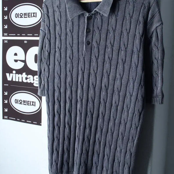 [BUNJANG] Suare Short Sleeve Polo T-Shirt Garment Dyed Knit (XL-2XL) / (XL-2XL) 수아레 반팔 카라 티셔츠 가먼트다잉 니트-H36024