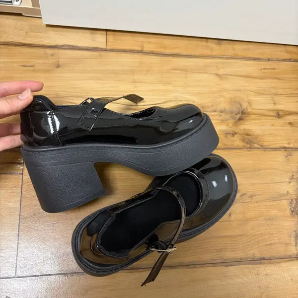 [BUNJANG] Platform Mary Jane Shoes - Black / 지뢰계구두 코스프레구두 통굽 메리제인 슈즈 블랙