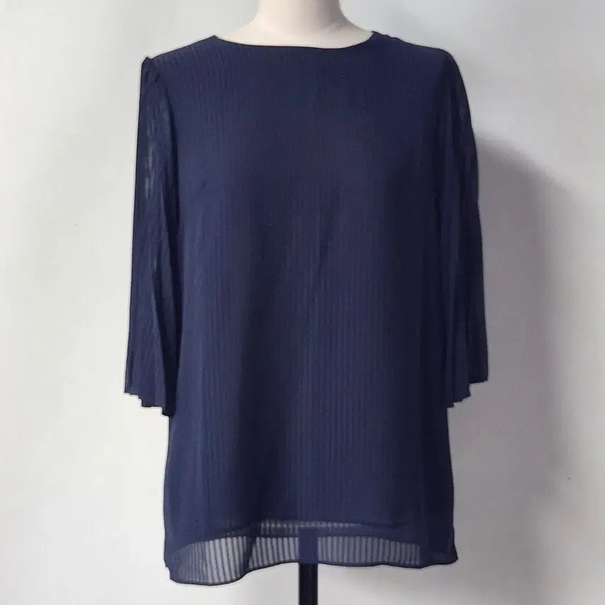 [BUNJANG] JOINUS Navy See-Through Blouse 55 / 조이너스 네이비 시스루 블라우스 55