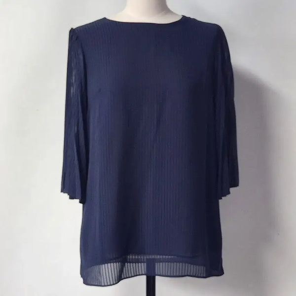 [BUNJANG] JOINUS Navy See-Through Blouse 55 / 조이너스 네이비 시스루 블라우스 55