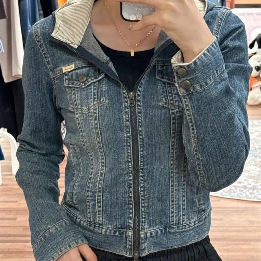 [BUNJANG] Abercrombie Two-Way Denim Hooded Jacket / 아베크롬비 투웨이 후드청자켓