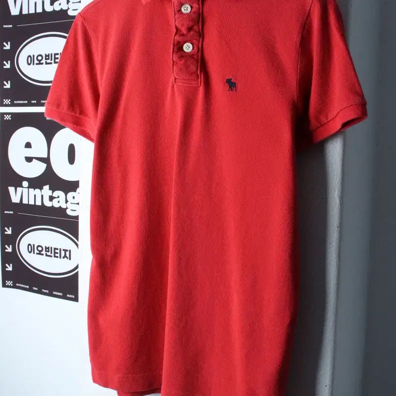 [BUNJANG] Abercrombie & Fitch Y2K Small Logo Collar T-Shirt / (S-M) 아베크롬비 반팔 카라 티셔츠 Y2K 스몰로고-H36031