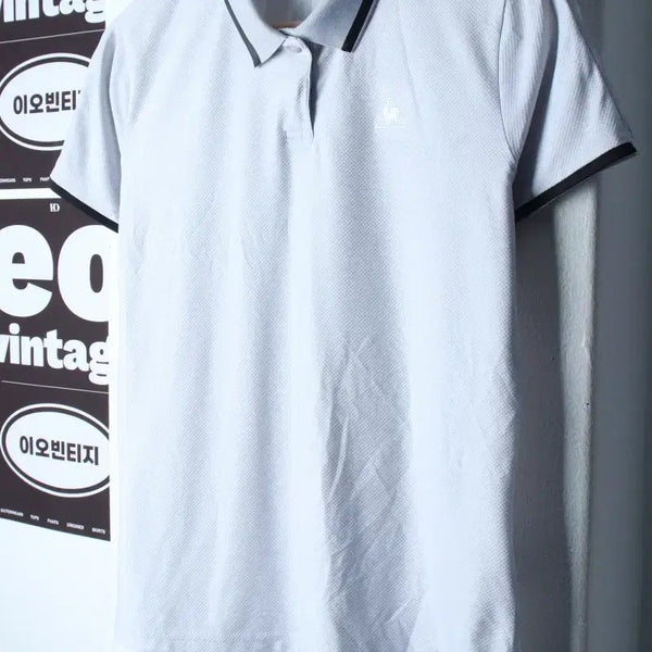 [BUNJANG] Le Coq Sportif Golf Performance Short Sleeve Collar T-Shirt Grey / W(L) 르꼬끄 반팔 카라 티셔츠 골프 기능성 그레이 올드스쿨-H36037