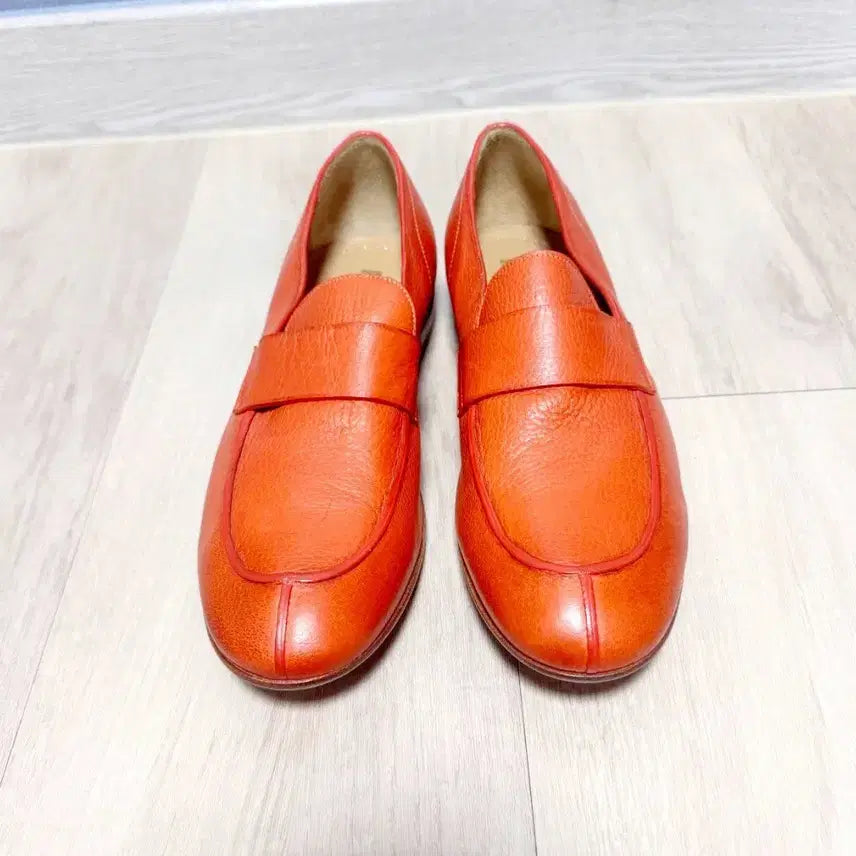 [BUNJANG] Raparo Orange Leather Loafers (260-265) / Raparo 오렌지 가죽 로퍼 260-265 새상품 Italy