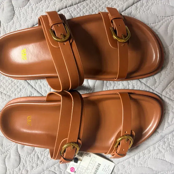 [BUNJANG] ZARA Mules Sandals Brown / 자라 뮬 샌들 브라운