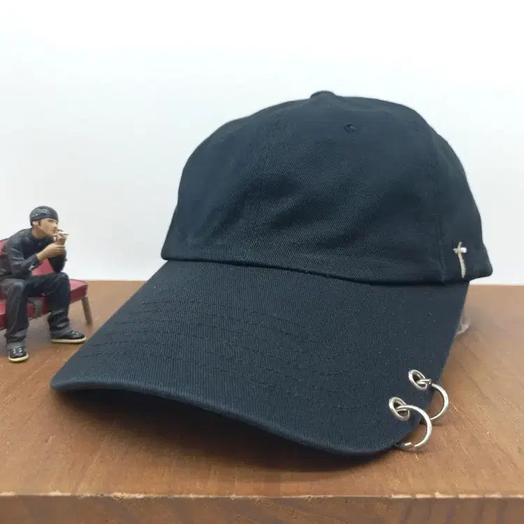 [BUNJANG] Black Cross Minimal Cross Piercing Baseball Cap Black / 블랙크로스 미니멀 십자가 스트릿 야구모자 피어싱 볼캡 블랙