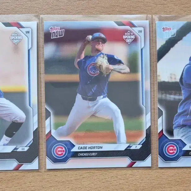 [BUNJANG] MLB 2026 Topps Now Opening Day Chicago Cubs Swanson, Horton, Happ 3-Card Lot / MLB 2026 탑스나우 오프닝데이 시카고컵스 스완슨, 호튼, 햅 카드 3장랏 판매합니다.