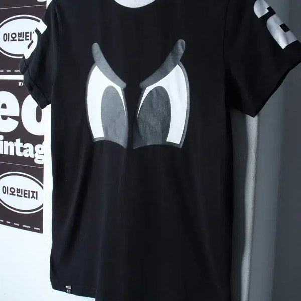 [BUNJANG] Pancoat Big Eyes Rugby T-Shirt Black / (S) 팬콧 반팔 티셔츠 빅아이즈 럭비 블랙 올드스쿨-H36050