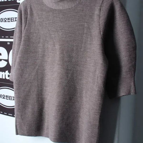 [BUNJANG] Cos Half-Sleeve Knit T-Shirt Brown Wool Normcore / W(S) 코스 반팔 티셔츠 니트 반폴라 브라운 울 놈코어-H36053