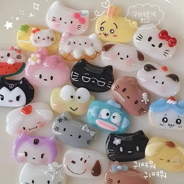 [BUNJANG] Custom Handmade Character Nail Tips Set / 주문제작 캐릭터 수제 네일팁 모음